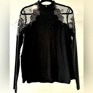 Free People Black Lace Sweater